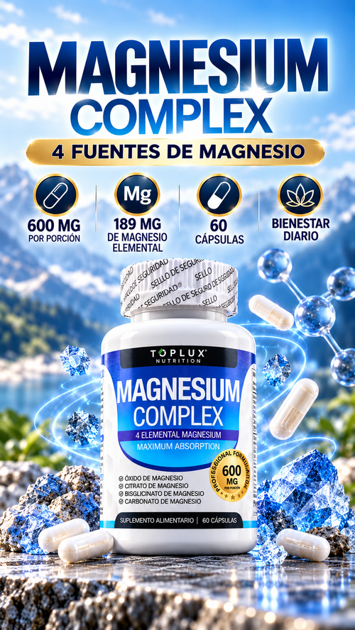 Complejo de Magnesio Toplux | 4 Fuentes de Magnesio